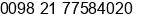 Phone number of Mr. Hamid Reza Changizi at Tehran