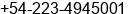 Phone number of Mr. Dario Baliña at Mar del Plata