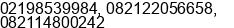 Phone number of Mr. Fandi at Tanggerang