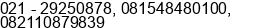 Phone number of Mr. Agung Suryanto at Bekasi